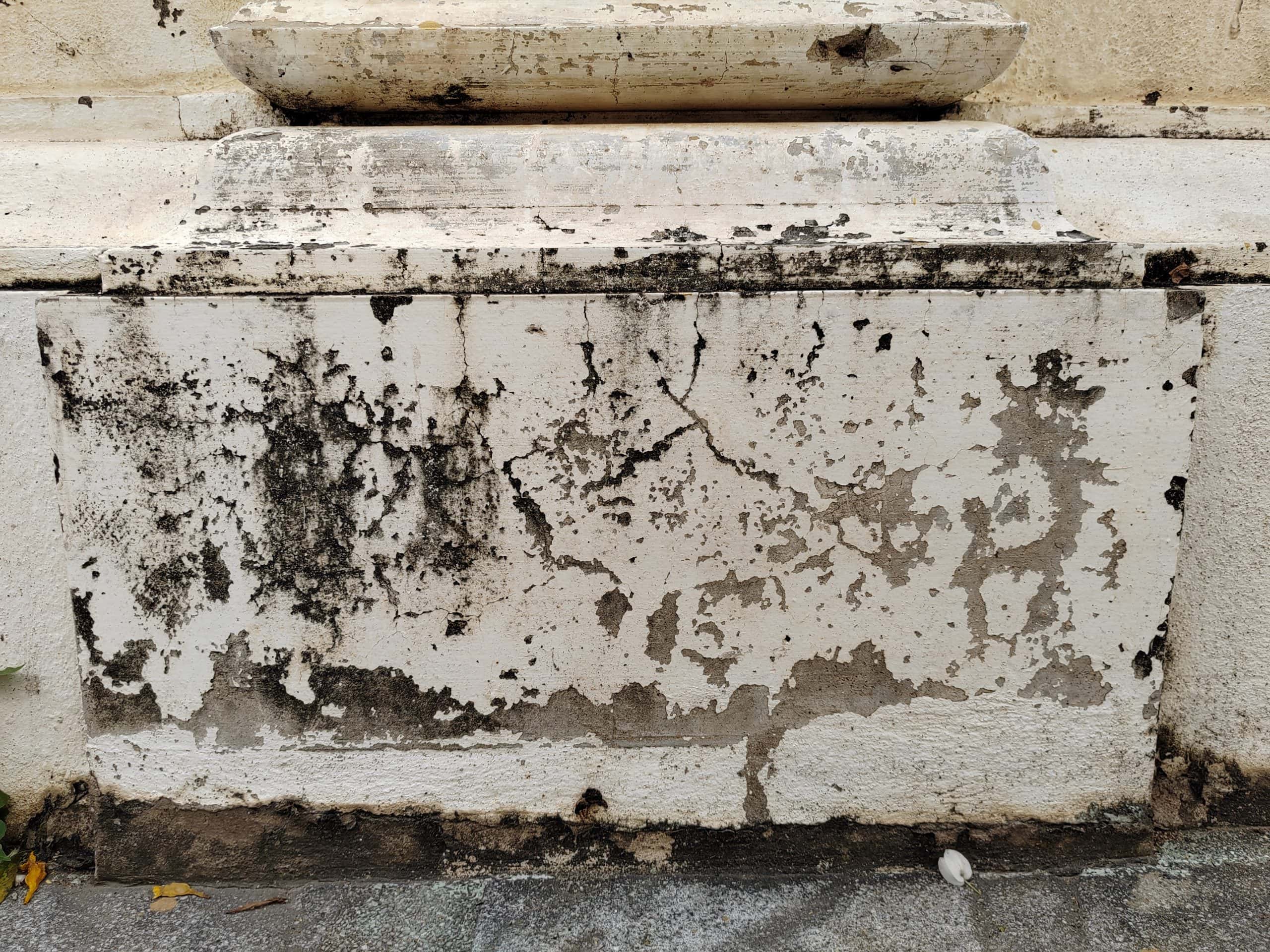 Peeling paint on north-facing and south-facing exterior walls in Bellville